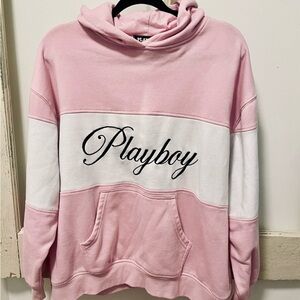 Pink & White Playboy Logo Hoodie